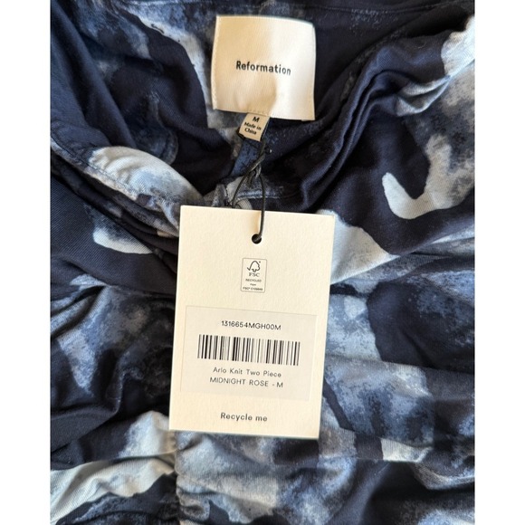 Reformation Arlo Knit Two Piece Set Midnight Rose – Size M – Strapless Top & Fl - Picture 10 of 11